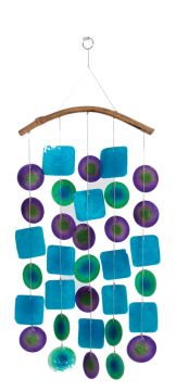 Muschel-Windspiel, lila/t�rkis/gr�n