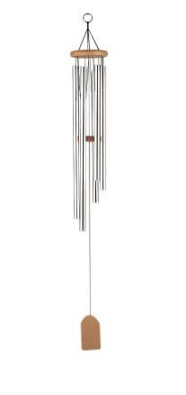 Windklangspiel, 6 Rhren, silb./natur, ca. 70 cm