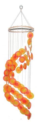 Muschel-Mobile Spirale orange/rot/gelb