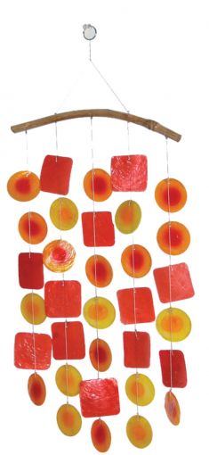 Muschel-Windspiel, orange/rot/gelb