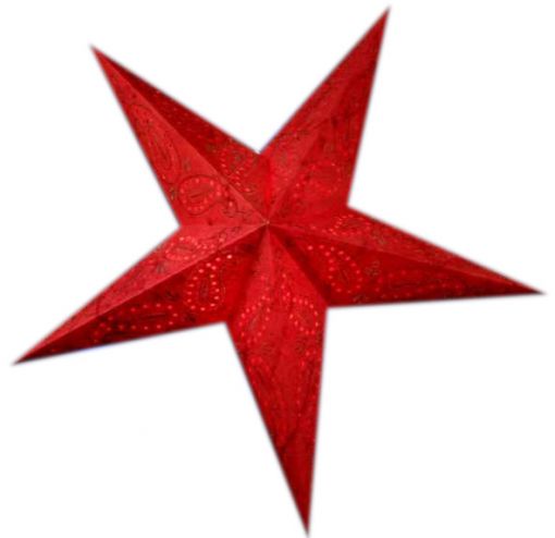 Leuchtstern ananti batik bestickt, rot, mit Magnetverschluss