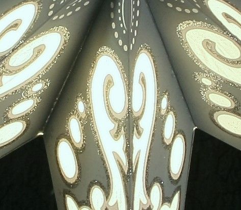Leuchtstern curves grau/wei Glitter mit Magnetverschlu