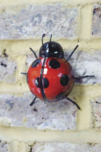 Marienkfer Ladybug aus Metall mittel - Gartendeko Gartenfigur - von WallArt Five Oaks