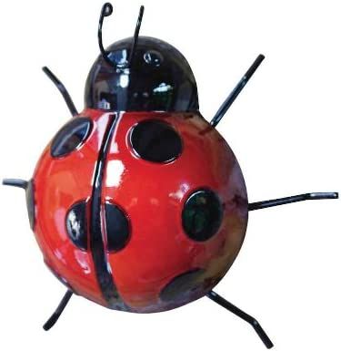 Marienkfer Ladybug aus Metall mittel - Gartendeko Gartenfigur - von WallArt Five Oaks