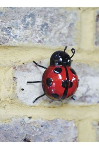 Marienkäfer Ladybug aus Metall klein - Gartendeko Gartenfigur - von WallArt Five Oaks
