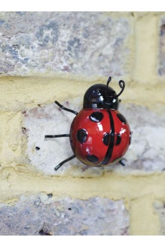 Marienkfer Ladybug aus Metall klein - Gartendeko Gartenfigur - von WallArt Five Oaks