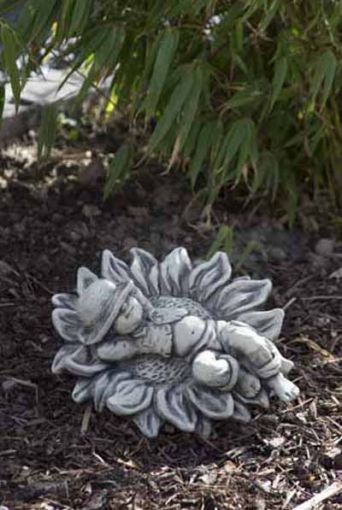 Vidroflor Steingussfigur Sonnenblume, Grau, 18/21/15 cm