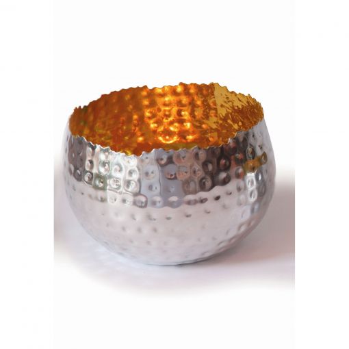 Creative Tealights-Silvery, Innen golden, ca. 18 x 13 cm