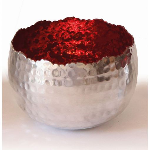 Creative Tealights-Silvery, Innen rot, ca. 12 x 9 cm