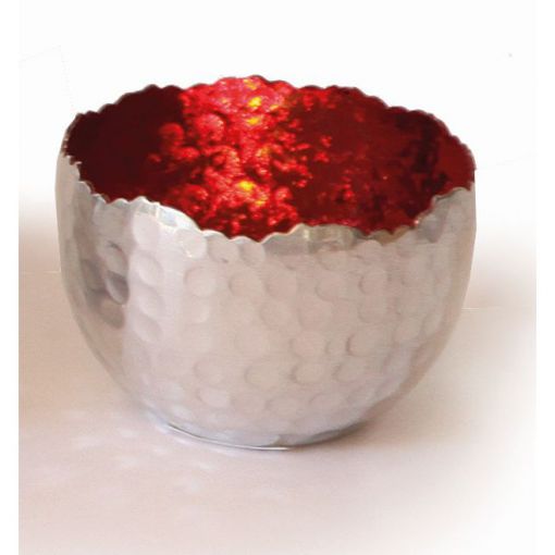 Creative Tealights-Silvery, Innen rot, ca. 8 x 6 cm