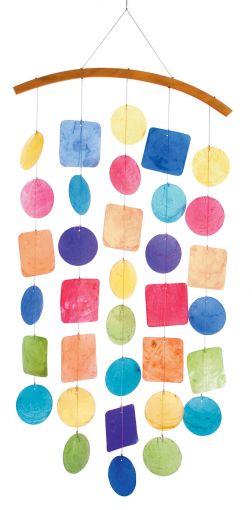 Muschelwindspiel geschwungen regenbogen