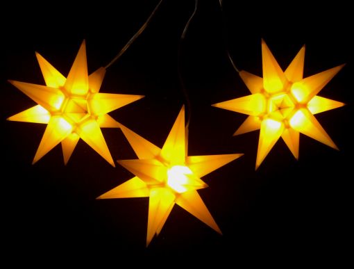 Leuchtsterne StarLED Lichterkette 3er gelb