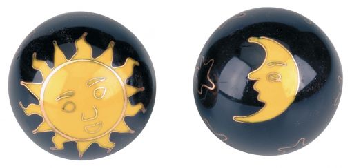 Qigong-Kugelpaar, Sonne & Mond ca. 40 mm