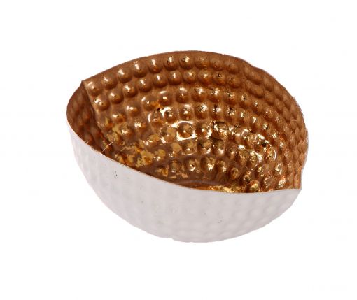 Creative Tealights Schiffchen wei/gold