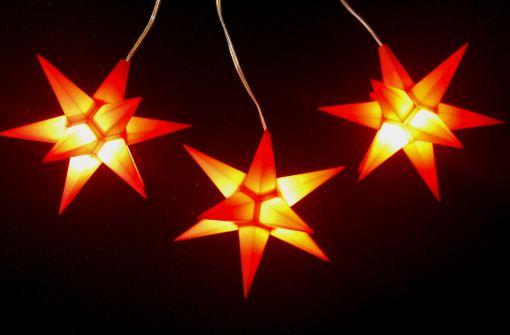 Leuchtstern Starled 3er Lichterkette orange