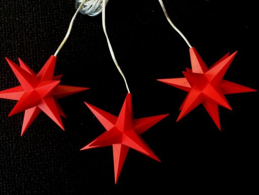 Leuchtstern Starled 3er Lichterkette orange