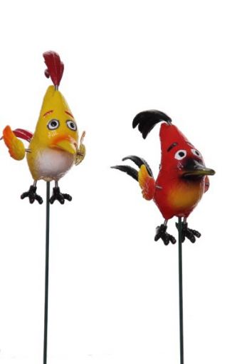 Gartenstecker- Wobbler Vogel Punker orange