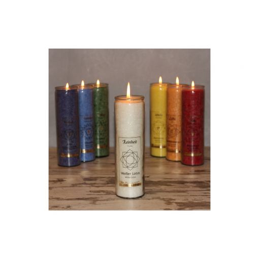CHAKRA-Kerze weiss Palmwachs