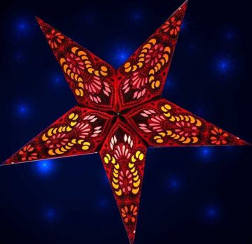 Leuchtstern ganesha rot mit Magnetverschluss