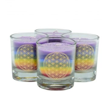CHAKRA Kerze 4er-Set multicolor Palmwachs